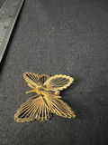 Vintage Gold butterfly brooch, gold leaf pendant, and seed-bead necklaces - thumbnail 7 of 9
