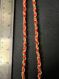 Gold-tone chain necklace with red beads - thumbnail 7 of 8