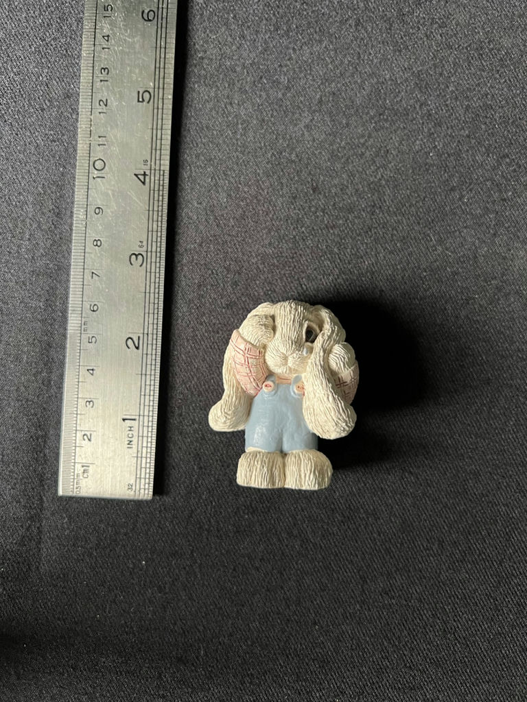 Enesco Precious Moments Purrfect Grandma thimble and Grandpa Ornament; Handmade Vicki Lane bunny figurine - image 7 of 13