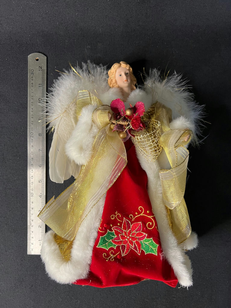 Vintage angel figurines and a boxed fiber-optic angel ornament - image 10 of 20