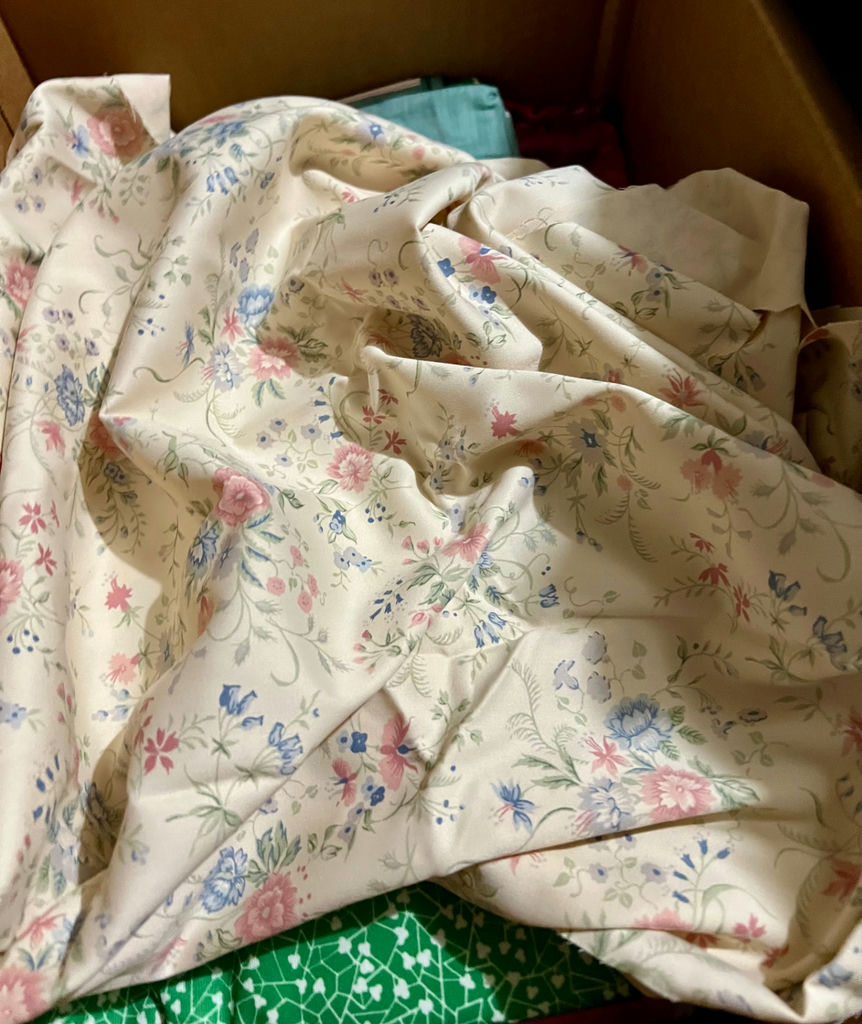 Vintage double knit fabrics and cotton textiles: solid, floral, polka dot, houndstooth - image 7 of 13