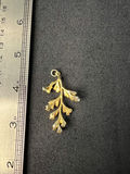 Vintage Gold butterfly brooch, gold leaf pendant, and seed-bead necklaces - thumbnail 8 of 9