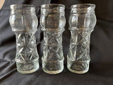 Three tall ribbed glass tiki glasses, round candle holder, and two star-shaped glass candle holders - thumbnail 2 of 10