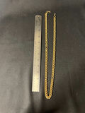 One gold-tone curb-link chain necklace with loose link - thumbnail 1 of 5