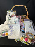 Assorted vintage embroidery kits, floss, beads, and craft supplies - thumbnail 2 of 11