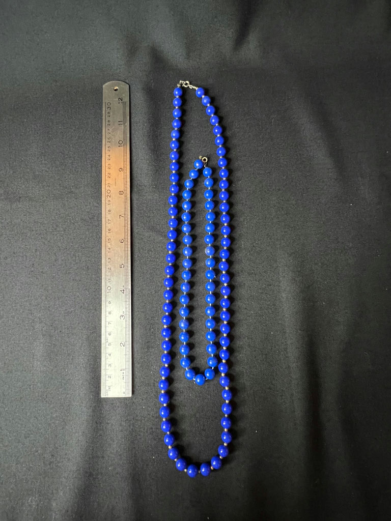 Beaded necklace collection in blue, black and gold tones - image 2 of 12