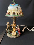 Decorative palm-tree lamp with nativity scene shade and Lenox dolphin figurine - thumbnail 6 of 11