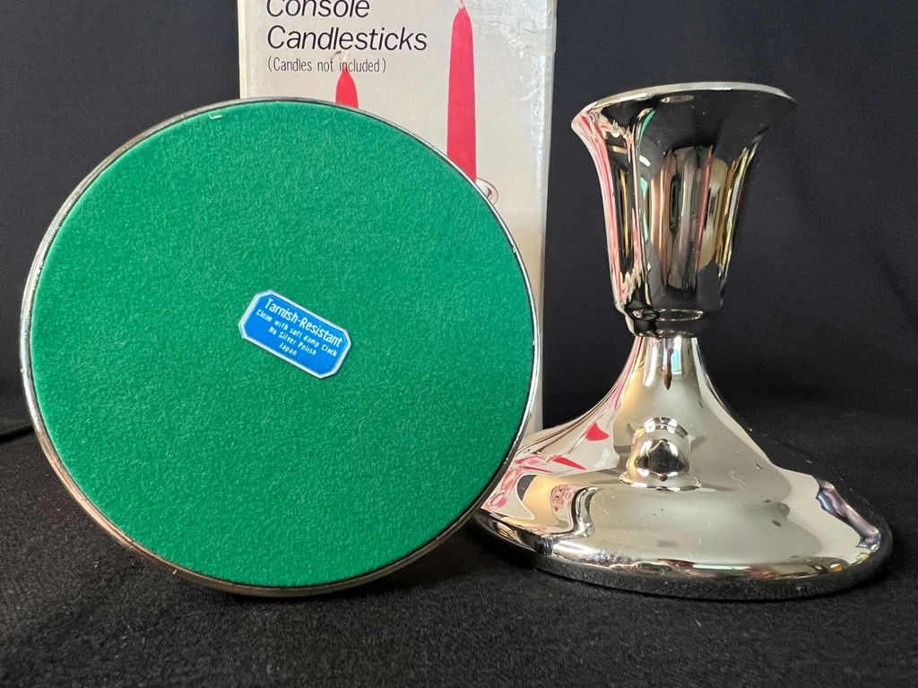 Vintage Candle Garden centerpiece with glitter evergreen trees and silver-plated candlesticks - image 6 of 11
