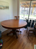 Antique Victorian Round Oak Pedestal Claw Foot Dining Set - thumbnail 2 of 10