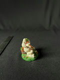 Two white bunny figurines with carrot basket - thumbnail 8 of 9