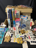 Vintage sewing kit with buttons, threads, zippers and craft trims - thumbnail 1 of 13