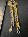 One gold-tone curb-link chain necklace with loose link - thumbnail 4 of 5