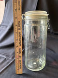Vintage Red glass goblets, a wooden meat tenderizer, and 2 glass mason containers - thumbnail 5 of 10