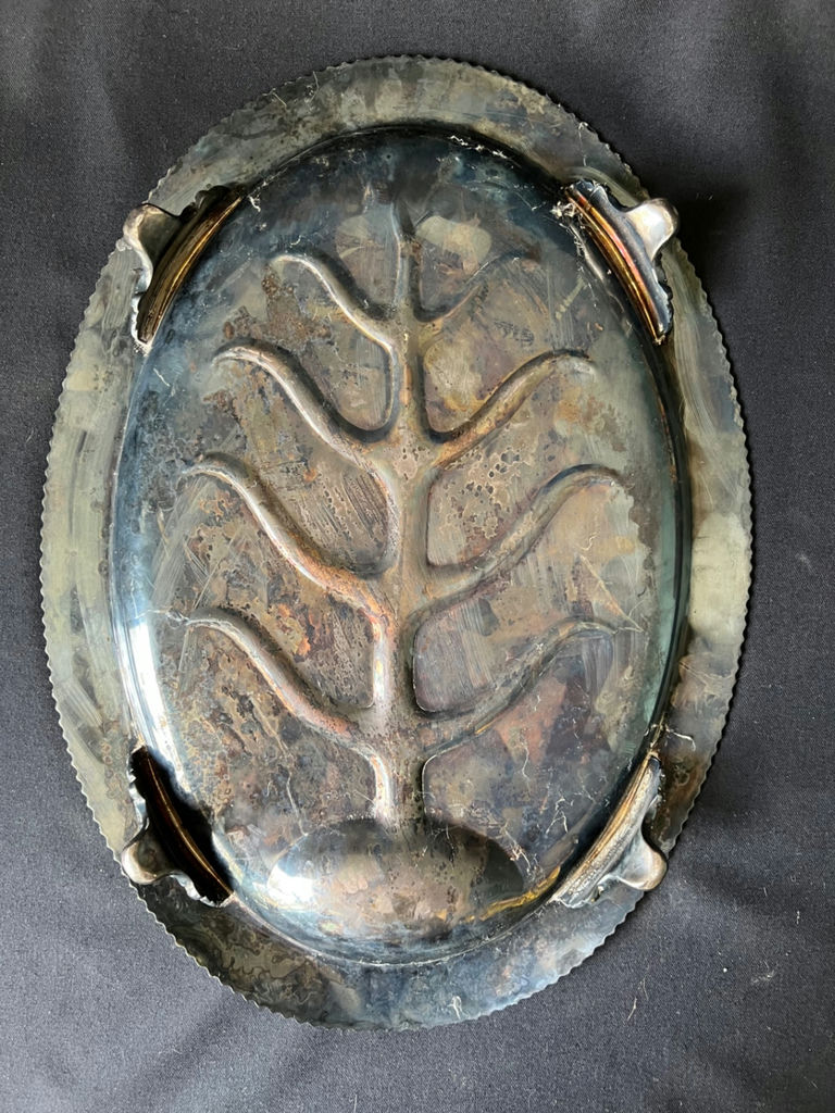 Vintage Silver-plated serving tray and gallery tray - image 2 of 5