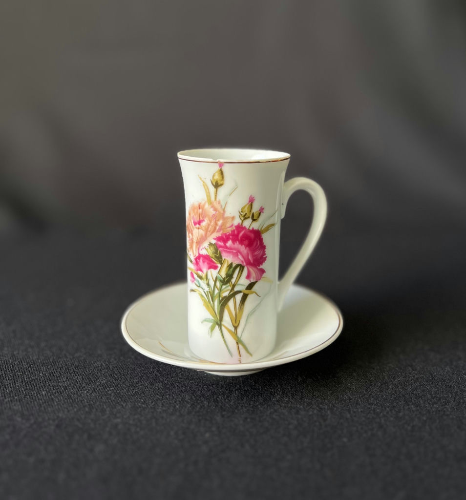 Assorted stemmed glasses and vintage floral porcelain cup with saucer - image 7 of 12