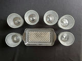 Vintage Diamond-pattern pressed glass cocktail set and glass butter dish - thumbnail 3 of 16