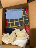 Assorted vintage fabrics and textiles: floral, plaid, satin, lycra, suede, lace - thumbnail 6 of 14