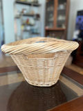 Vintage wicker basket with handle, vintage wicker laundry basket and painted farm tote - thumbnail 2 of 23