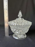 Vintage Crystal cut-glass lidded candy dish and decorative plate - thumbnail 2 of 9