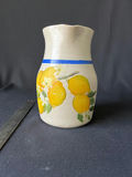 Ceramic pottery set: lemon-pattern vase, tulip-relief planter, and white bowl - thumbnail 1 of 9