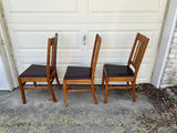 Antique Victorian Round Oak Pedestal Claw Foot Dining Set - thumbnail 3 of 10