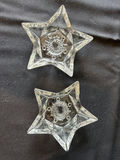 Three tall ribbed glass tiki glasses, round candle holder, and two star-shaped glass candle holders - thumbnail 9 of 10
