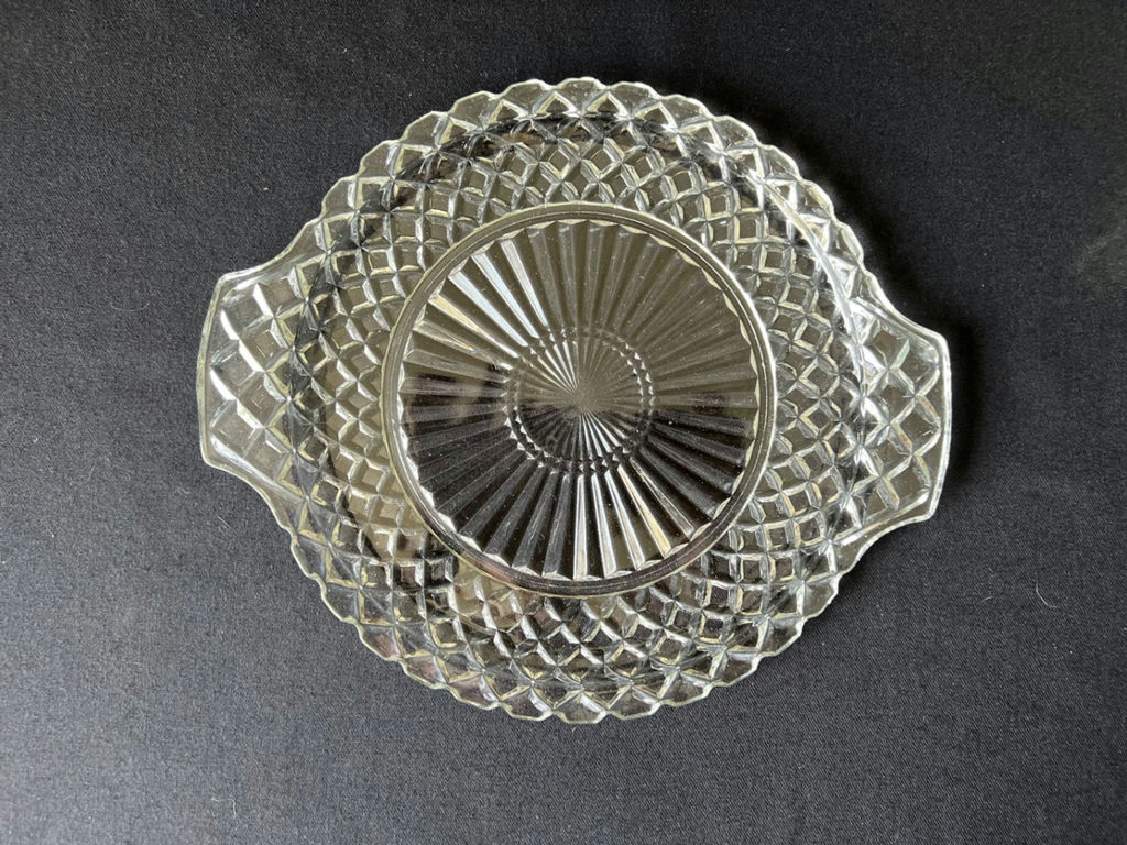 Crystal Glass Dish with Matching Creamer and Grape glass dish - image 1 of 8