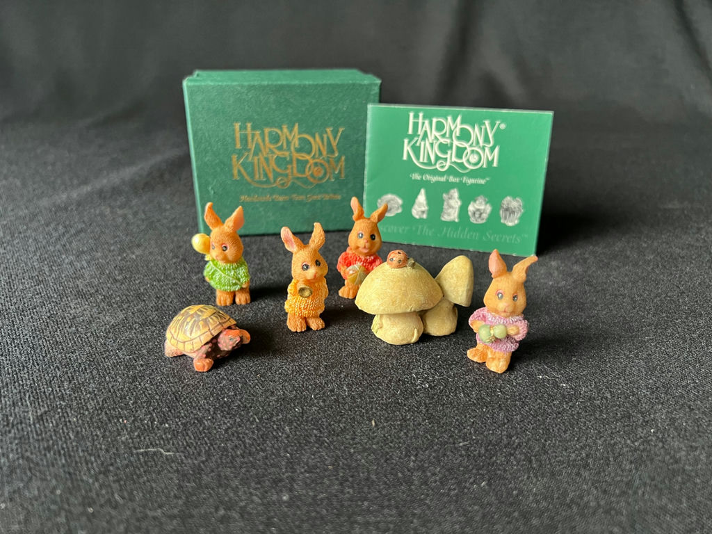 Harmony Kingdom Collectible Box Figurines: Rabbits, Turtle, and Mushrooms - image 3 of 9