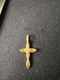 Vintage gold-tone cross pendant, filigree flower brooch, and rosebud pin - thumbnail 2 of 12