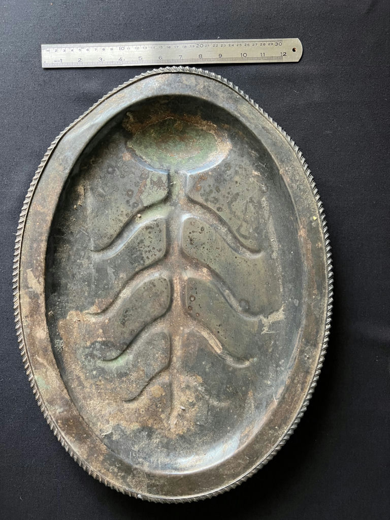 Vintage Silver-plated serving tray and gallery tray - image 1 of 5