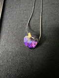 Two-tone pendant necklace set with purple heart and decorative charms - thumbnail 3 of 10