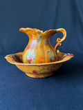 Mid-century, California Pottery mini pitcher with bowl and decorative angel relief plaque - thumbnail 1 of 9