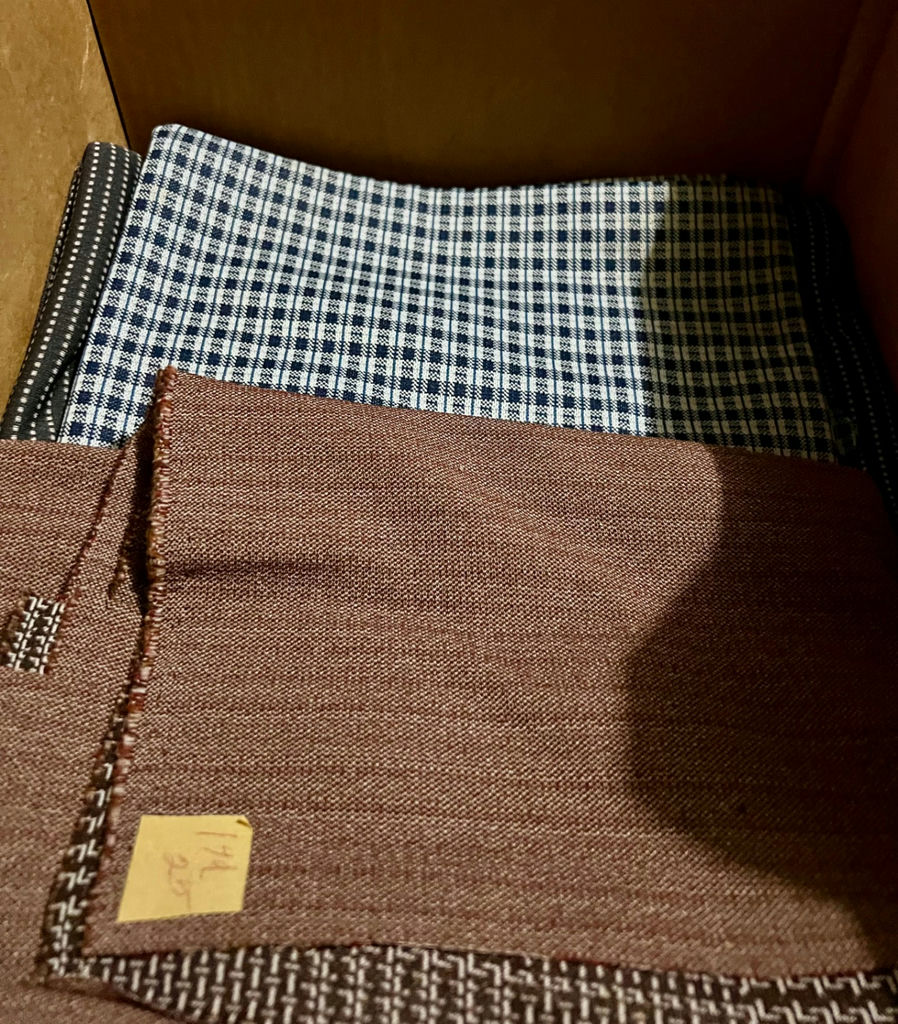 Vintage double knit fabrics: geometric, polka dots, stripes, plaid jacquard - image 6 of 11
