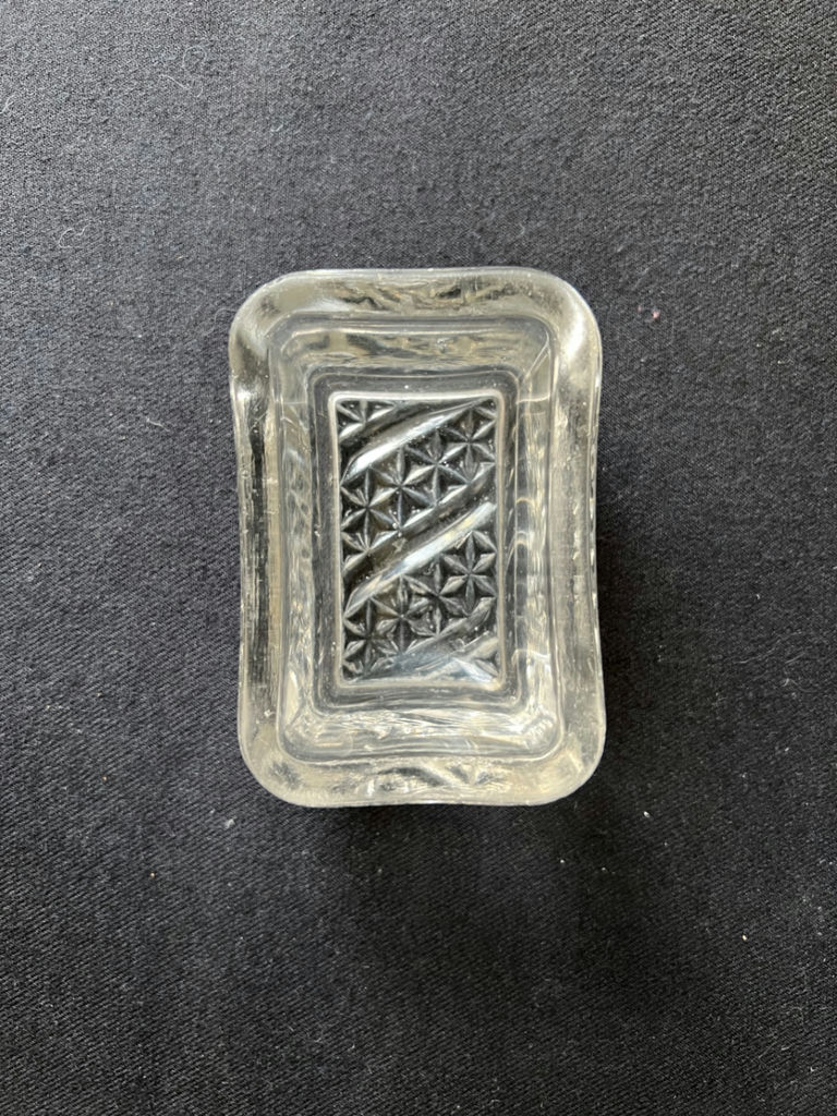 Vintage Diamond-pattern pressed glass cocktail set and glass butter dish - image 13 of 16