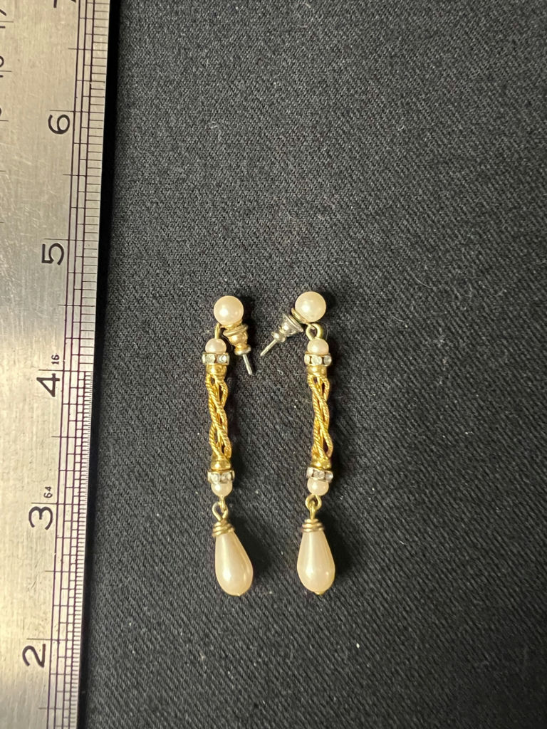Pearl and Crystal Jewelry Set with Studs, Hoops, and Bracelet - image 9 of 12