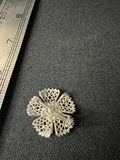 Vintage gold-tone cross pendant, filigree flower brooch, and rosebud pin - thumbnail 6 of 12