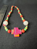 Beaded jewelry collection: leaf pendant, turquoise colored necklaces, cross pendant necklace, and bracelet - thumbnail 11 of 15