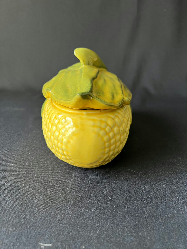 Shawnee Pottery "Corn King" Large Casserole & Corn Glass Vase/Planter and Candle Holders - image 4 of 13
