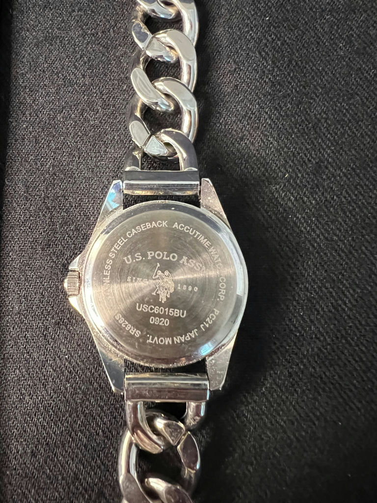 Silver wristwatch with chain-link bracelet and gold-tone adjustable necklace - image 4 of 9