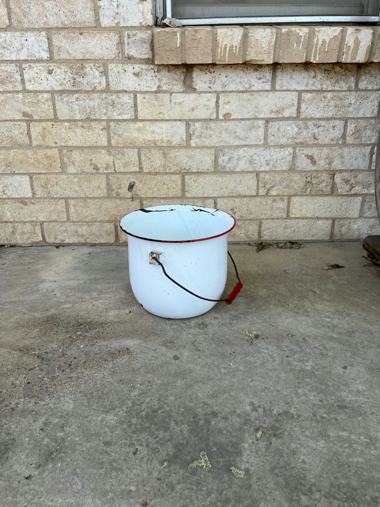 Antique metal bait buckets and enameled pot - image 12 of 19