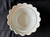 Glass vase and scalloped white ceramic bowl - thumbnail 3 of 8