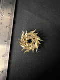 Gold-tone pearl cluster brooch with lattice earrings and gold-tone hoop earrings - thumbnail 3 of 10
