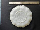 Vintage Precious Moments lidded keepsake dish, Milk Glass divided plate with gold rim, and ceramic ashtray - thumbnail 3 of 9
