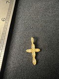Vintage gold-tone cross pendant, filigree flower brooch, and rosebud pin - thumbnail 1 of 12