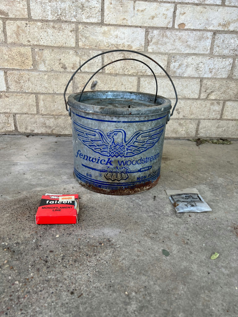 Antique metal bait buckets and enameled pot - image 6 of 19