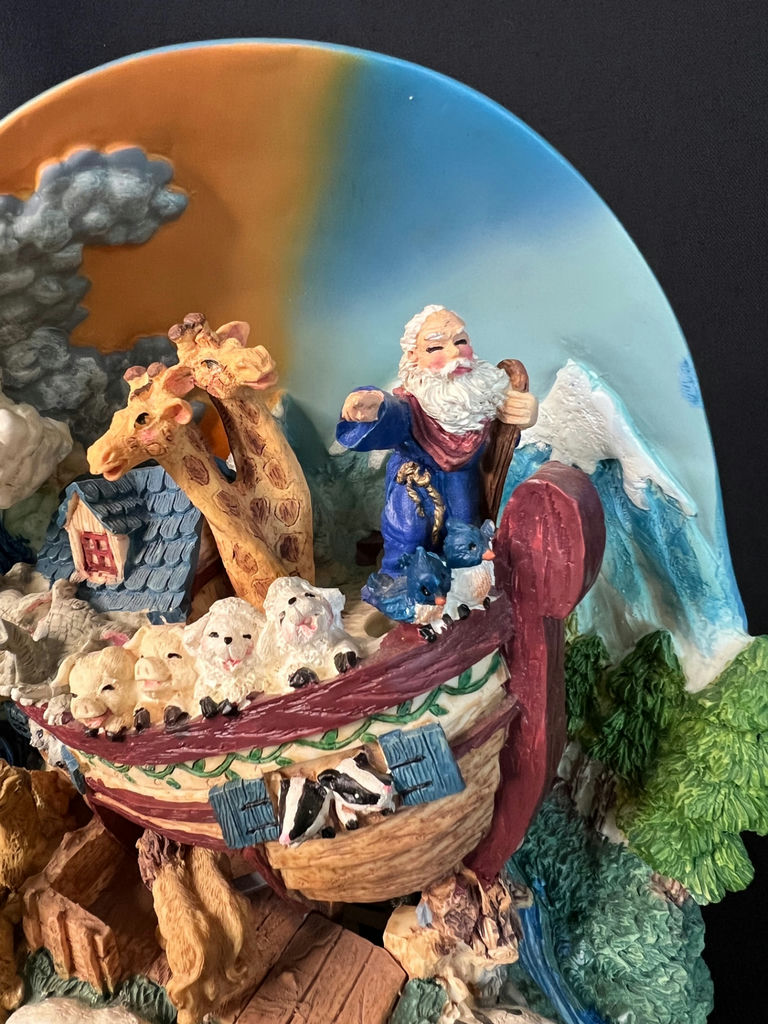 Noah's Ark Diorama on Music Box Pedestal and Musical Nativity Scene in Book - image 3 of 18