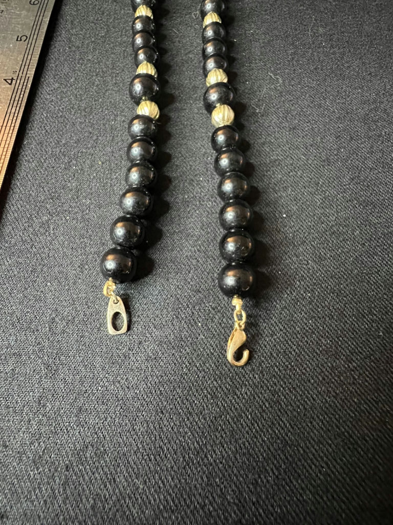 Beaded necklace collection in blue, black and gold tones - image 6 of 12