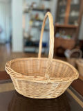 Vintage wicker basket with handle, vintage wicker laundry basket and painted farm tote - thumbnail 20 of 23