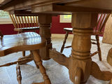 Solid Oak Dinning Table With 3 Leaves & 4 Chairs - thumbnail 11 of 11