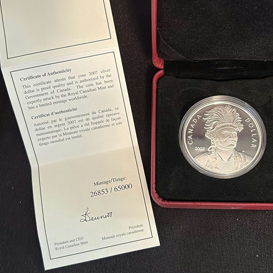 2007 RCM Silver Proof Dollar & 1994 Five Dollar Silver Maple Leaf Coin - image 7 of 9